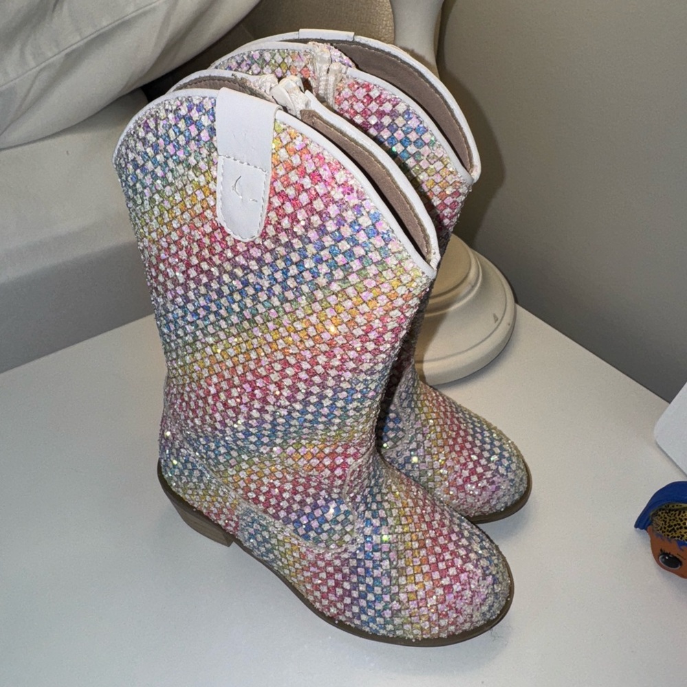 Lola & The Boys- Colorful Sequin Cowboy Boots! Size 28!